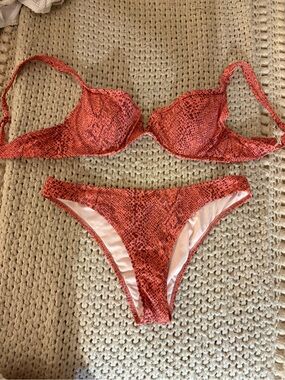 Shade & Shore Snake-Print Underwire Bikini Set